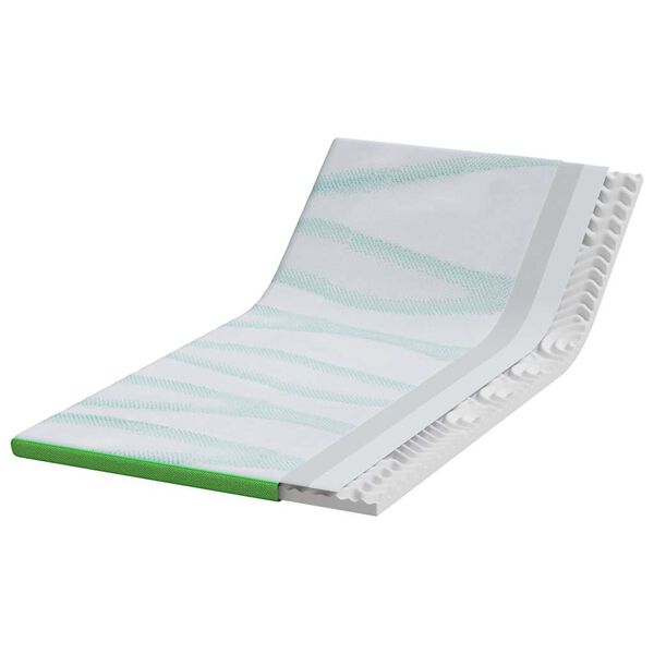 vidaXL Surmatelas Blanc et vert 120 x 200 cm Tissu Jacquard