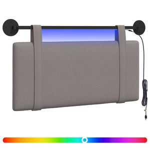 vidaXL T&ecirc;te de lit suspendue Avec lumi&egrave;re LED Taupe Tissu