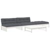 vidaXL Salon de jardin 4 pcs avec coussins blanc bois massif