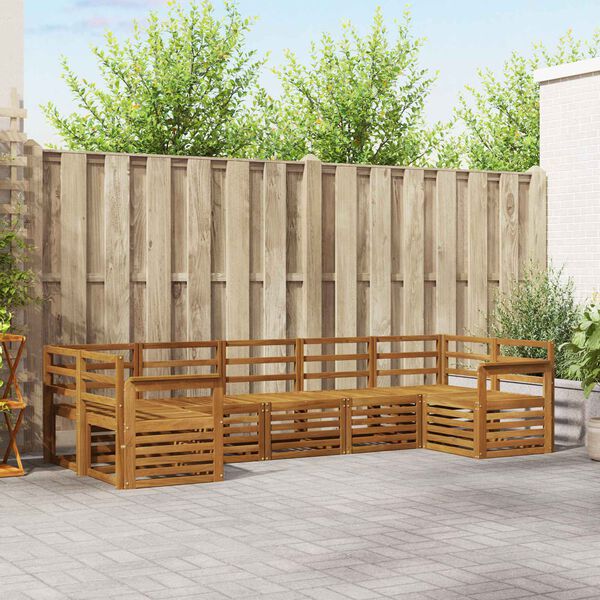 vidaXL Ensembles de canap&eacute;s 7 pcs Naturel Bois d'Acacia Massif