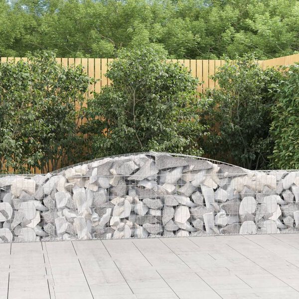 vidaXL Panier de gabions arqué 400x30x60/80 cm Fer galvanisé