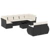 vidaXL Salon de jardin 10 pcs avec coussins noir r&eacute;sine tress&eacute;e