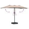 vidaXL Parasol de jardin Taupe 385 x 209 x 244 cm tissu