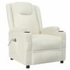 vidaXL Fauteuil inclinable &eacute;lectrique Blanc cr&egrave;me Similicuir