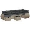 vidaXL Salon de jardin 8 pcs avec coussins gris clair r&eacute;sine tress&eacute;e