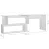 vidaXL Bureau d'angle Blanc brillant 200x50x76 cm Bois d’ingénierie