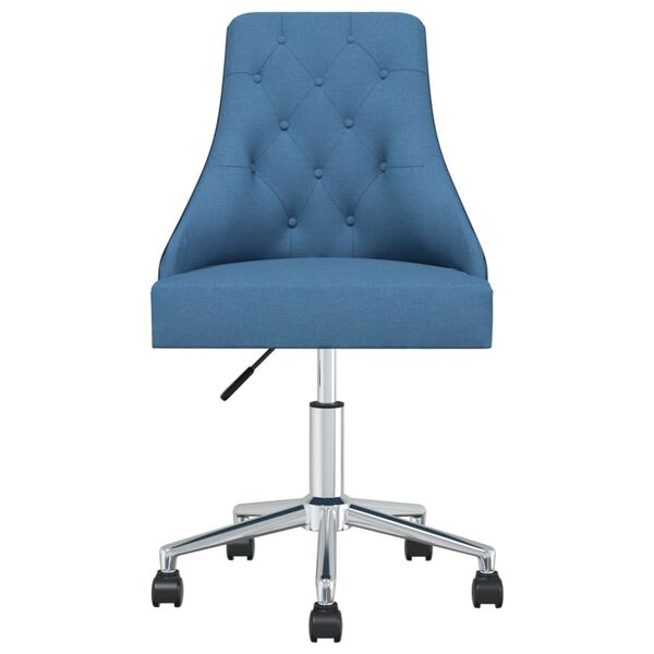 vidaXL Chaise pivotante de bureau Bleu Tissu