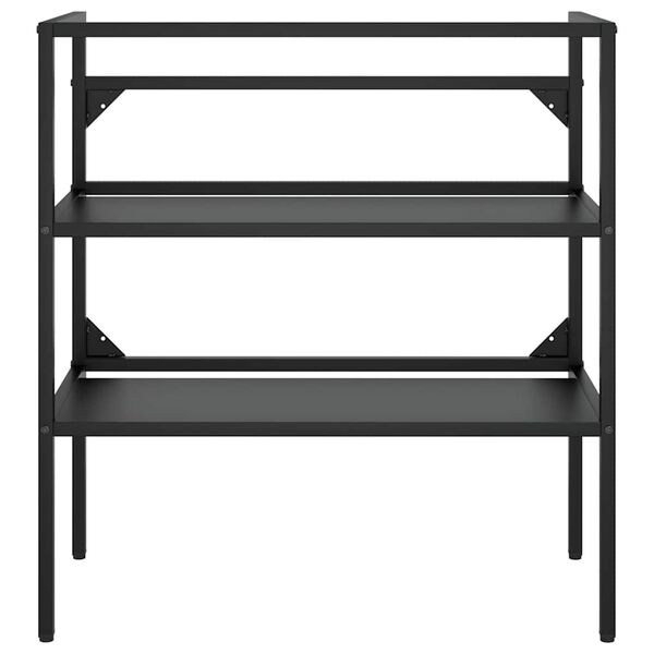 vidaXL Cadre de lavabo de salle de bain Noir 79x38x83 cm Fer