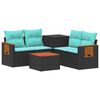 vidaXL Ensemble de Canap&eacute;s 6 pc Noir et Bleu