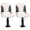 vidaXL Si&egrave;ge de bateau pliable lot de 2 dossier bas