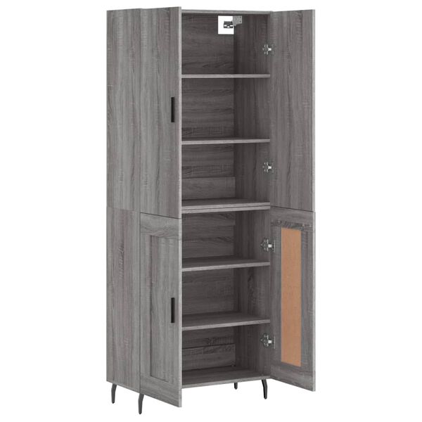 vidaXL Buffet haut Sonoma gris 69,5x34x180 cm Bois d'ingénierie