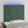 vidaXL T&ecirc;te de lit &agrave; LED Vert fonc&eacute; 80x5x118/128 cm Velours