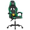 vidaXL Chaise de jeu pivotante Noir et vert Similicuir