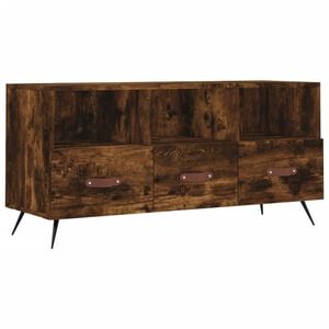 vidaXL Meuble TV ch&ecirc;ne fum&eacute; 102x36x50 cm bois d'ing&eacute;nierie