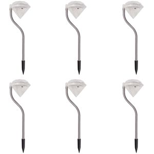 vidaXL Lumière LED solaire de jardin 6 pcs 9x7,8x29,5 cm