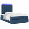 vidaXL Cadre de lit ottoman avec matelas bleu 120x190 cm tissu