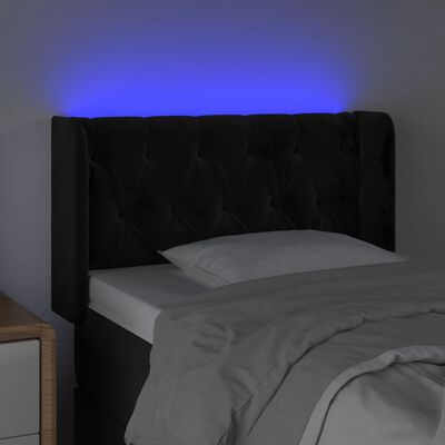 vidaXL Tête de lit à LED Noir 83x16x78/88 cm Velours