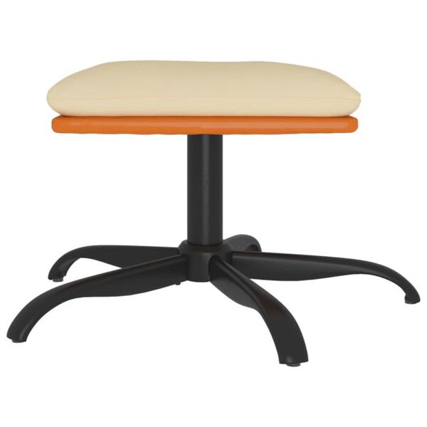 vidaXL Repose-pied Crème 60x60x36 cm Tissu et similicuir