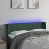 vidaXL T&ecirc;te de lit &agrave; LED Vert fonc&eacute; 147x16x78/88 cm Velours
