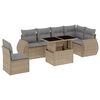 vidaXL Salon de jardin avec coussins 7 pcs beige r&eacute;sine tress&eacute;e