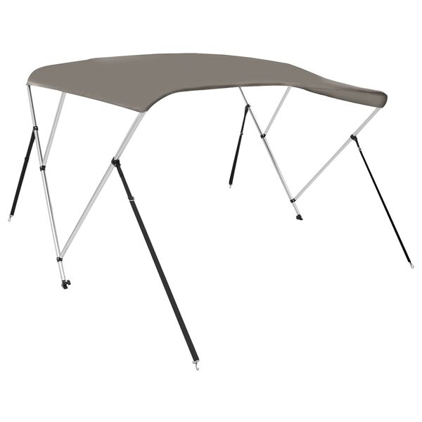 vidaXL Auvent bimini à 3 arceaux gris 183x140x137 cm