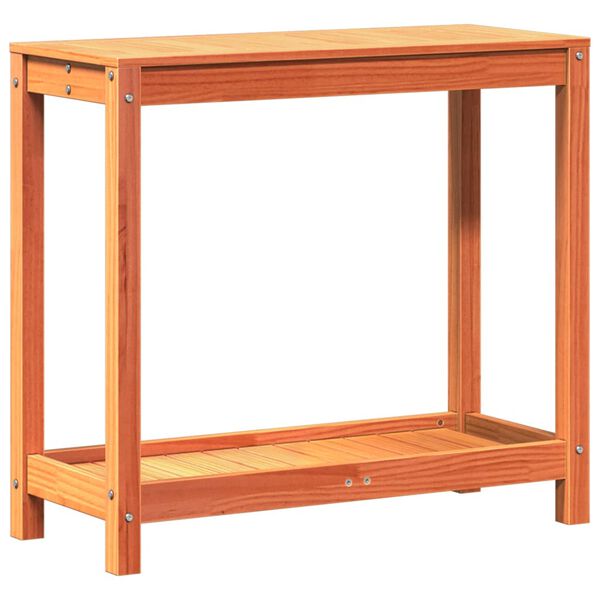 vidaXL Table de rempotage avec étagère cire marron bois massif de pin