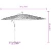 vidaXL Parasol de jardin avec LED et m&acirc;t en acier marron 269x269x235cm