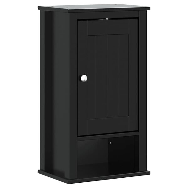 vidaXL Armoire murale de salle de bain BERG noir bois de pin massif