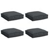 vidaXL Coussin 4 pcs Noir 40 x 40 x 8 cm Tissu Oxford