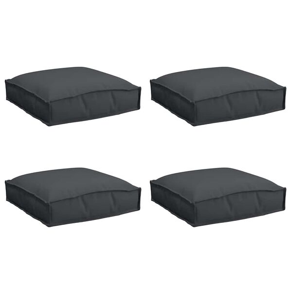 vidaXL Coussin 4 pcs Noir 40 x 40 x 8 cm Tissu Oxford
