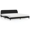 vidaXL Lit avec matelas Dover noir et blanc 200x200 cm similicuir