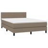 vidaXL Sommier &agrave; lattes de lit avec matelas LED Taupe 140x190 cm Tissu