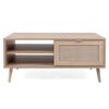 Finori Table basse Bali 55A Ch&ecirc;ne sonoma et impression de canne