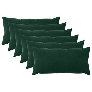 vidaXL Coussin avec oreiller HEERLEN 6 pi&egrave;ces Vert fonc&eacute; Velours