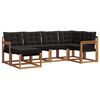 vidaXL Ensemble de canap&eacute;s d'ext&eacute;rieur 6 pcs Naturel et Noir