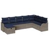 vidaXL Ensemble de Canap&eacute;s avec coussin Gris et marine polyrotin