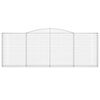 vidaXL Paniers à gabions arqués 8 pcs 400x30x140/160 cm Fer galvanisé