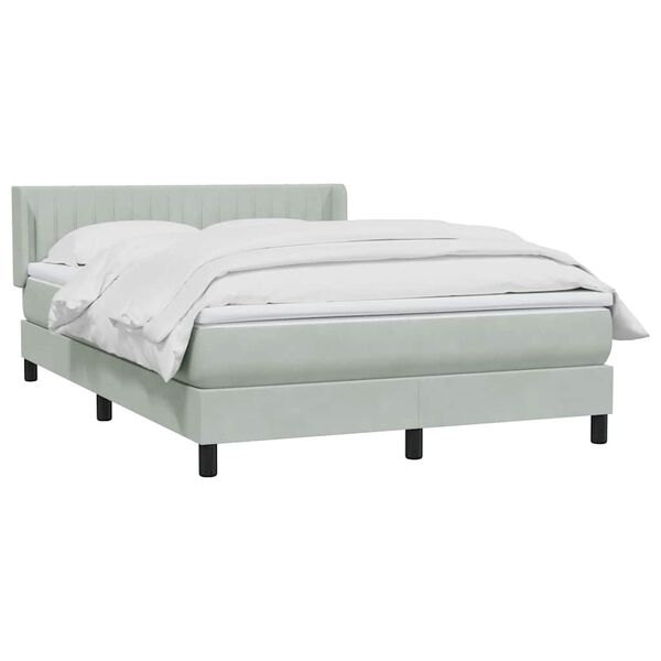 vidaXL Sommier à lattes de lit et matelas gris clair 140x220cm velours