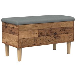 vidaXL Banc de rangement avec coussin Bois ancien 82 x 42 x 46 cm