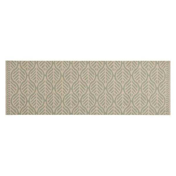 vidaXL Tapis de cuisine lavable impression feuilles 60x180 cm velours