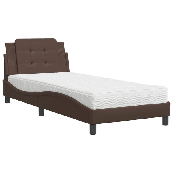 vidaXL Cadre de lit sans matelas Zadar marron 100x200 cm similicuir