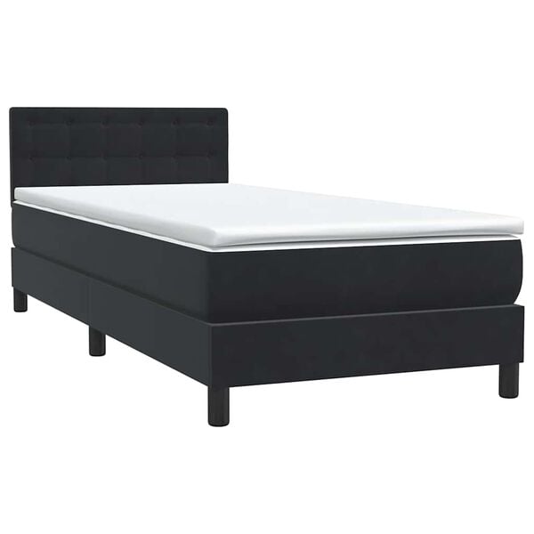 vidaXL Sommier &agrave; lattes de lit avec matelas noir 80x220 cm velours