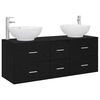 vidaXL Ensemble de mobilier de salle de bain 3 pc Noir