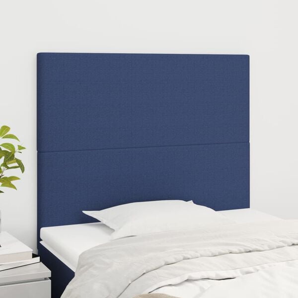 vidaXL T&ecirc;te de lit Bleu 90x5x118/128 cm Tissu