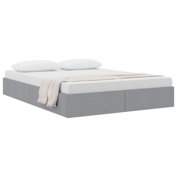 vidaXL Lit de Rangement avec matelas Gris clair 140 x 190 cm tissu
