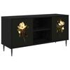 vidaXL Meuble TV BREMEN 102 x 33 x 51 cm Ch&ecirc;ne noir Bois d'ing&eacute;nierie