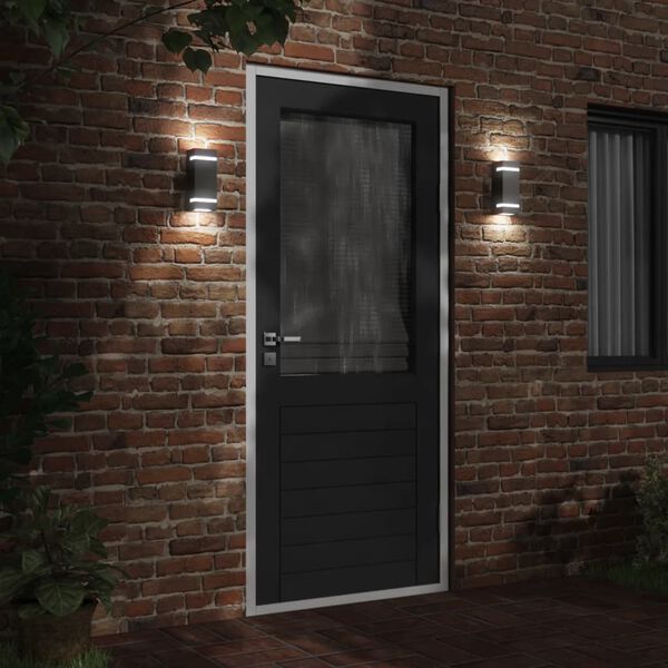 vidaXL Applique murale d'extérieur noir acier inoxydable