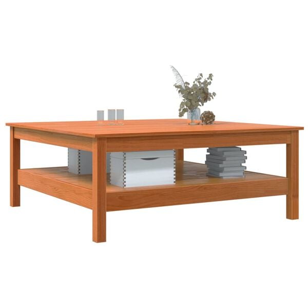 vidaXL Table basse cire marron 100x100x40 cm bois massif de pin