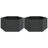 vidaXL Jardini&egrave;res de jardin 2 pcs anthracite PP