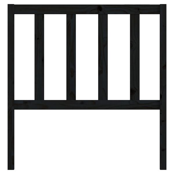 vidaXL T&ecirc;te de lit Noir 106x4x100 cm Bois massif de pin